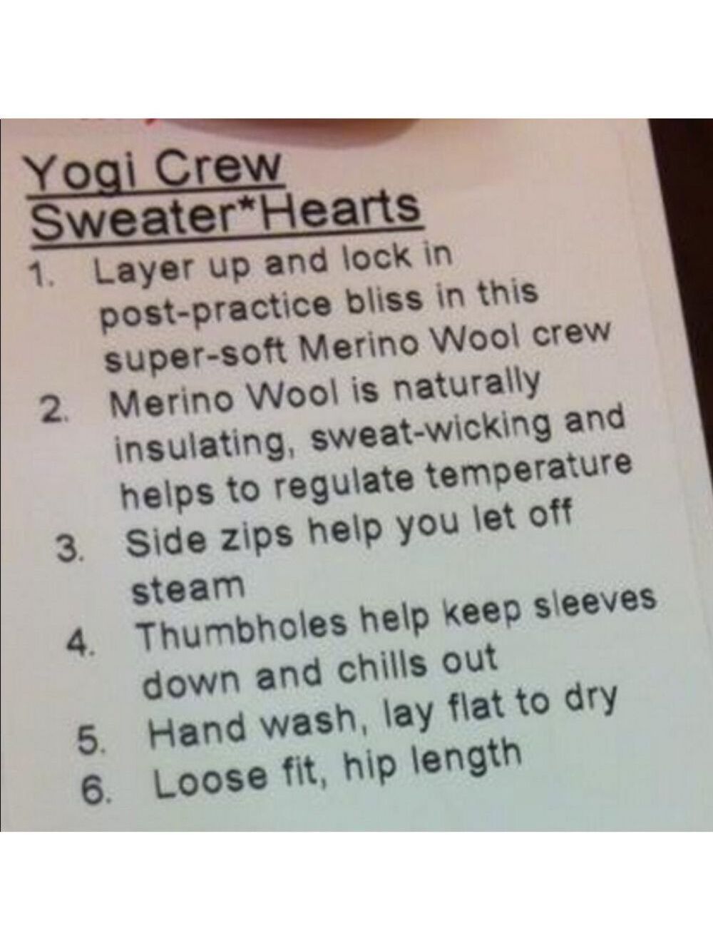 Lululemon Yogi Crew Neck Sweater Black with Hearts - Picture 2 of 5